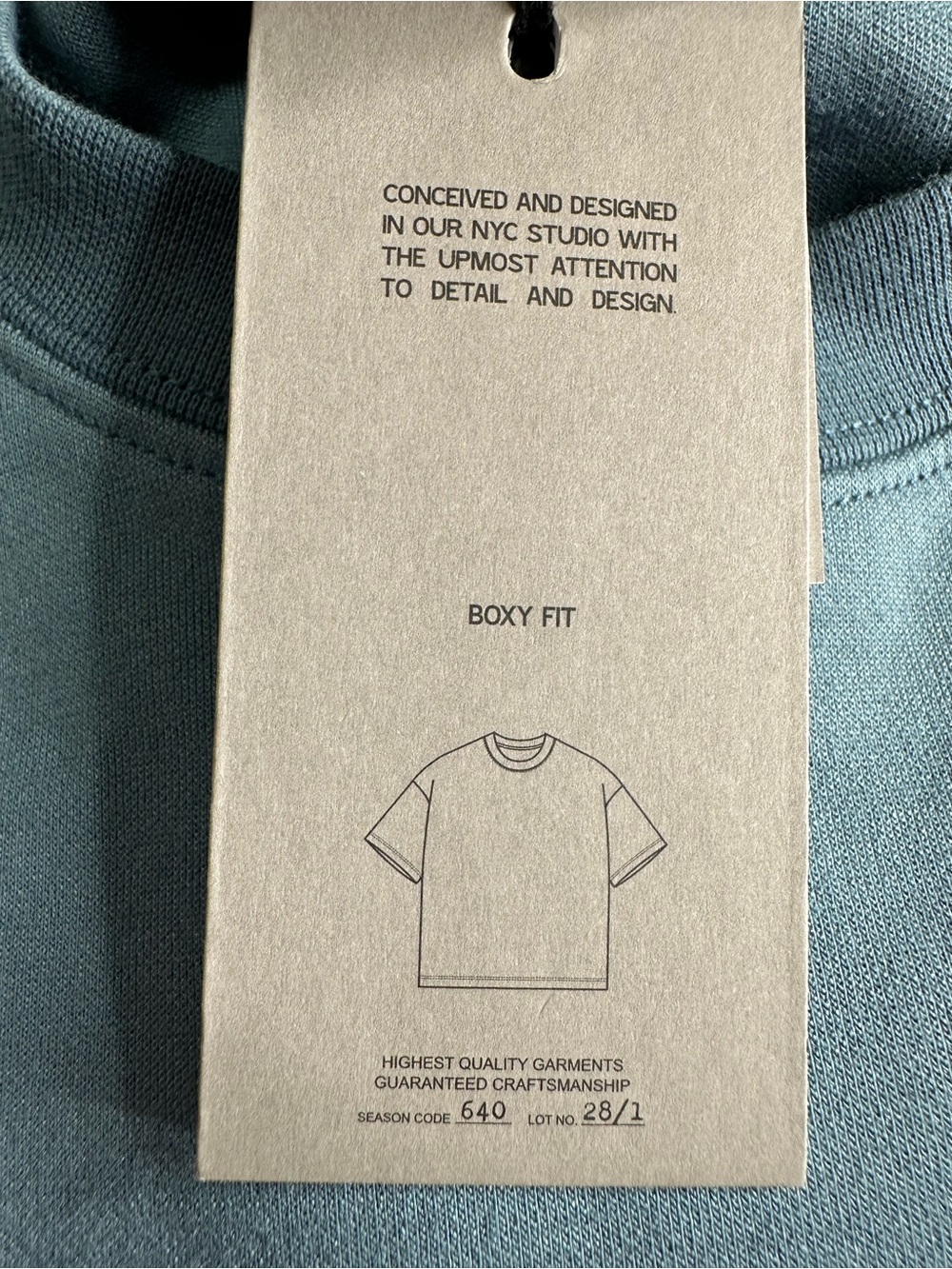 NWT Amongst Others Men’s Boxy Fit Tee Size Medium, Dusty Blue - Picture 5 of 10